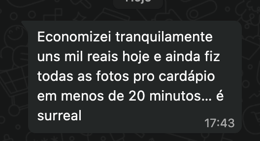 Depoimento de cliente: print de conversa sobre resultado com o Tagger.
