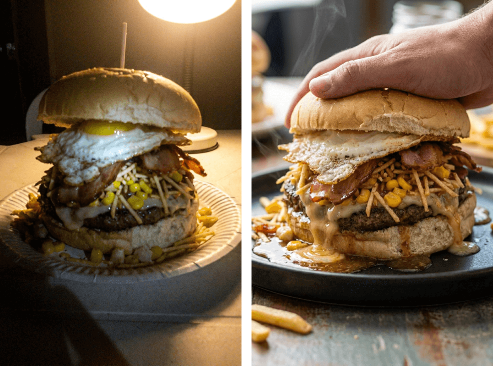 Lanche: antes e depois TAGGER.